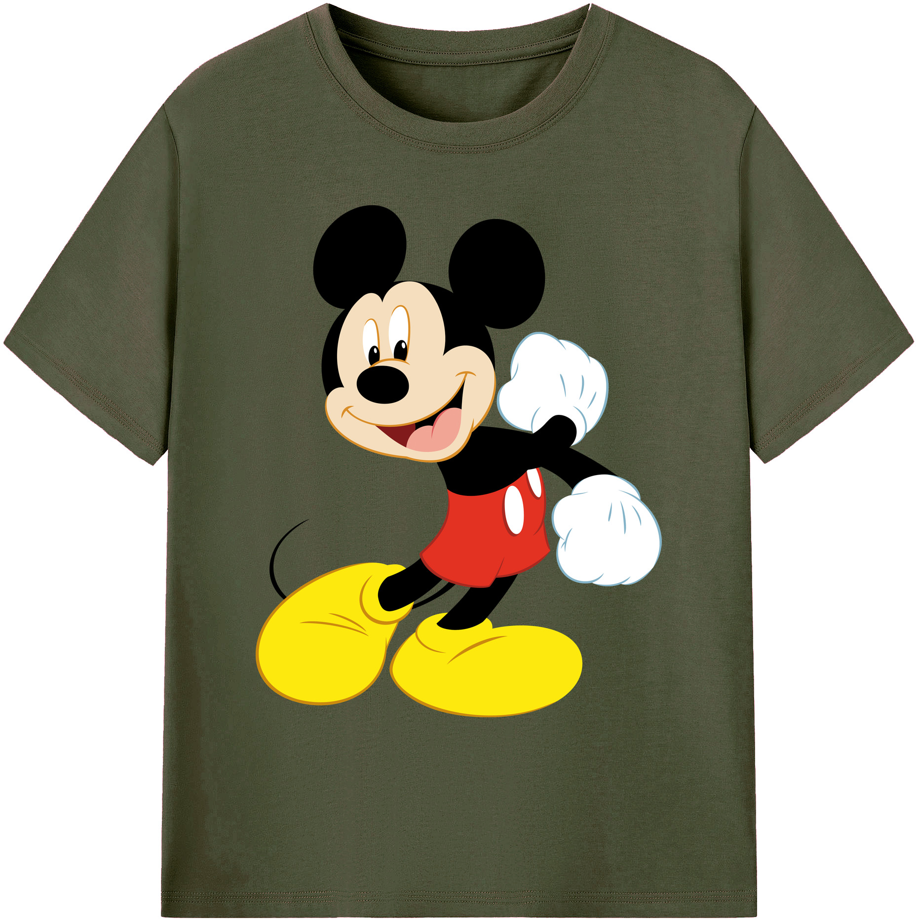 ミッキーマウス Mickey Mouse 綿100％ メンズ半袖Tシャツ｜肌触りやわらか＆通気性